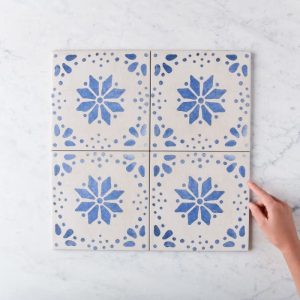 Gạch men Mudgee Blue kiểu Encaustic