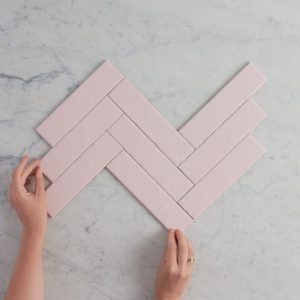 Gạch lát nền mini Newport Gloss màu hồng nhạt